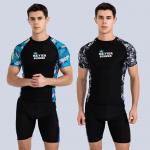 Buy cheap Sports 2 Piece Mens Swimsuit Skin Friendly Printing Stitching Two Piece Swimsuit For Men from wholesalers