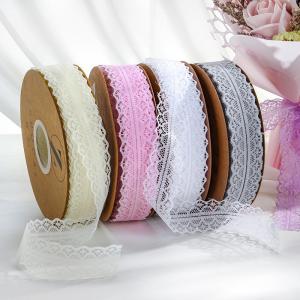 Buy cheap French Appliques Macaron color Guipure Fabrics Bridal Cotton Embroidery Lace Trimmings product