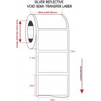 Buy cheap 50x80 Tamper Proof Seal Security Sticker 1mil Silver Reflective Semi Transfer product
