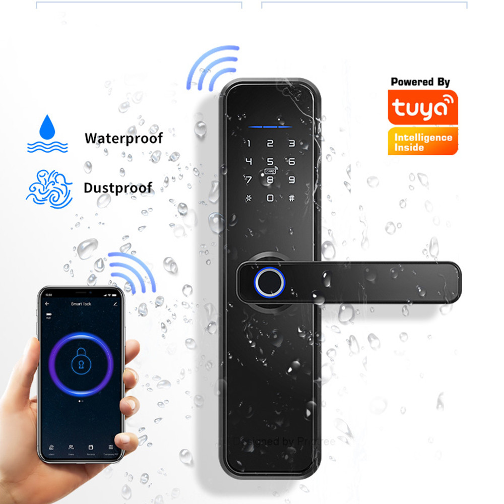 Buy cheap Waterproof Smart Tuya APP Security WiFi Fingerprint Home Outdoor Gate Card Code Door Lock from wholesalers