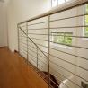 Buy cheap Stainless steel stair balustrade with wooden handrail solid rod design from wholesalers