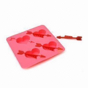 Buy cheap Heart-shaped Silicone Ice Mold/Tray, Easy to Use and Clean, Customized Designs are Accepted product