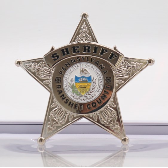 Buy cheap 2.75inch Shinny Silver Plating Custom police badge with custom logo from wholesalers
