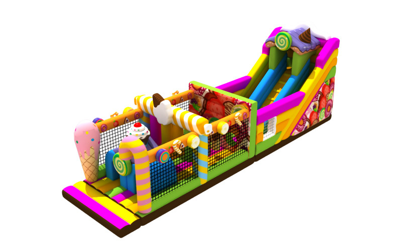 Buy cheap Candy 0.55mm Pvc Tarpaulin Inflatable Obstacle Courses from wholesalers