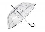Buy cheap Unisex Long Handle Transparent Rain Umbrella 16K POE Full Black Metal Frame from wholesalers