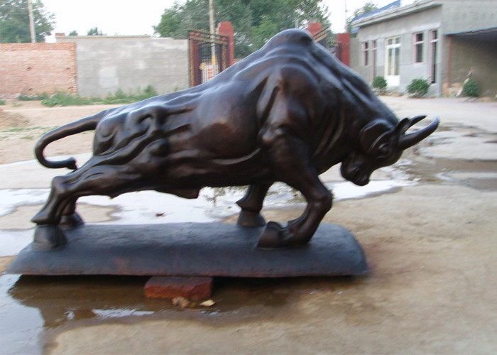 Buy cheap Custom Size Cast Metal Antique Bronze Bull Statue Sculpture product