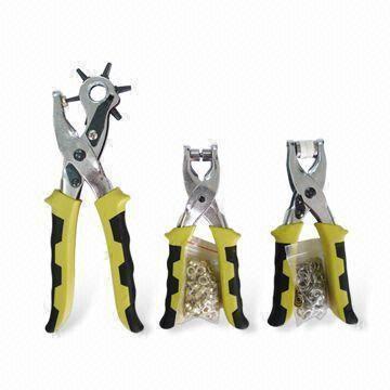 Buy cheap 3 Pieces Punching Pliers with Two Colors TPR Handle and Chrome-plated Head from wholesalers