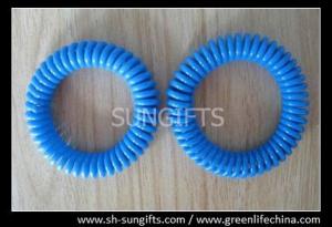Buy cheap Solid blue wrist coil hot sale expanding spring key coil for number tags product