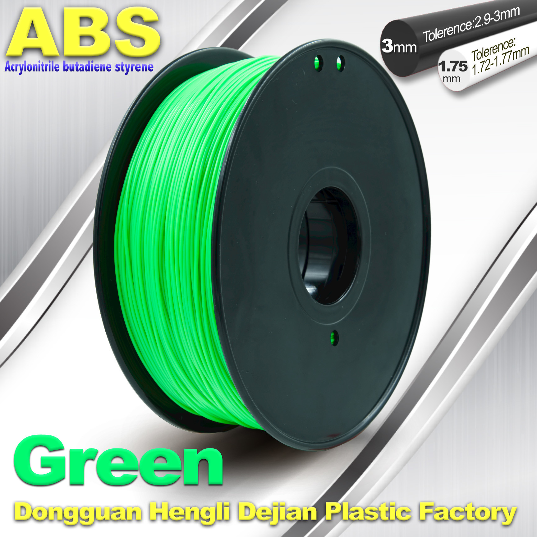 Buy cheap Customized Green1.75mm / 3.0mm 1.0KgG / roll ABS 3D Printer Filament product