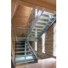 Buy cheap Modern Straight Staircase Design With Glass Railing and Wood Tread from wholesalers