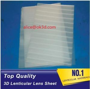 Buy cheap 100LPI lens PET lenticular materials thinner lens 51x71cm,0.58mm 3D Lenticular  film materials for UV offset print product