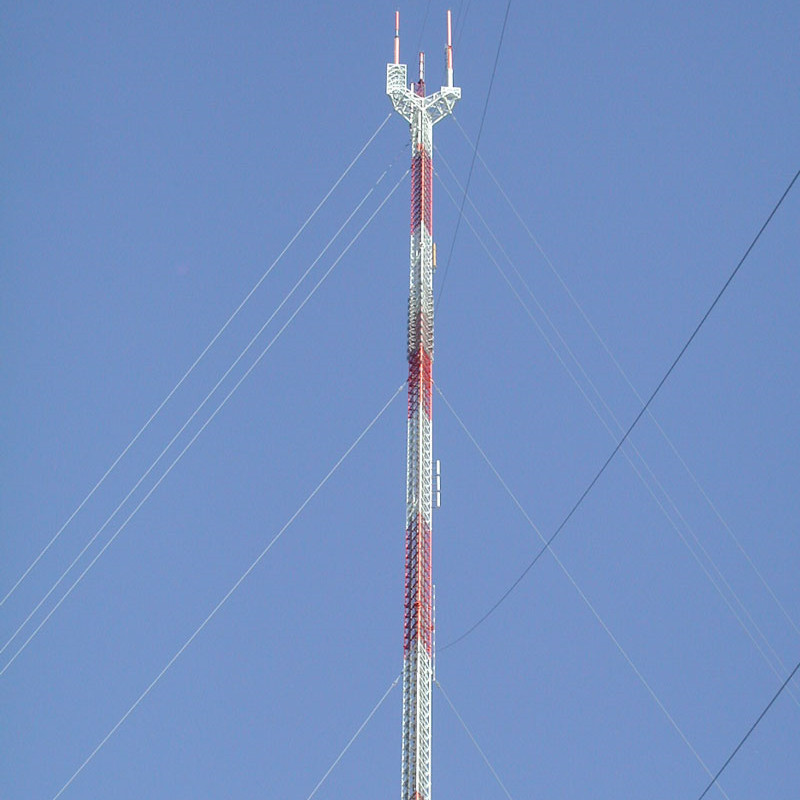 Buy cheap 50m Guyed Lattice Tower Electric Communication Mast product