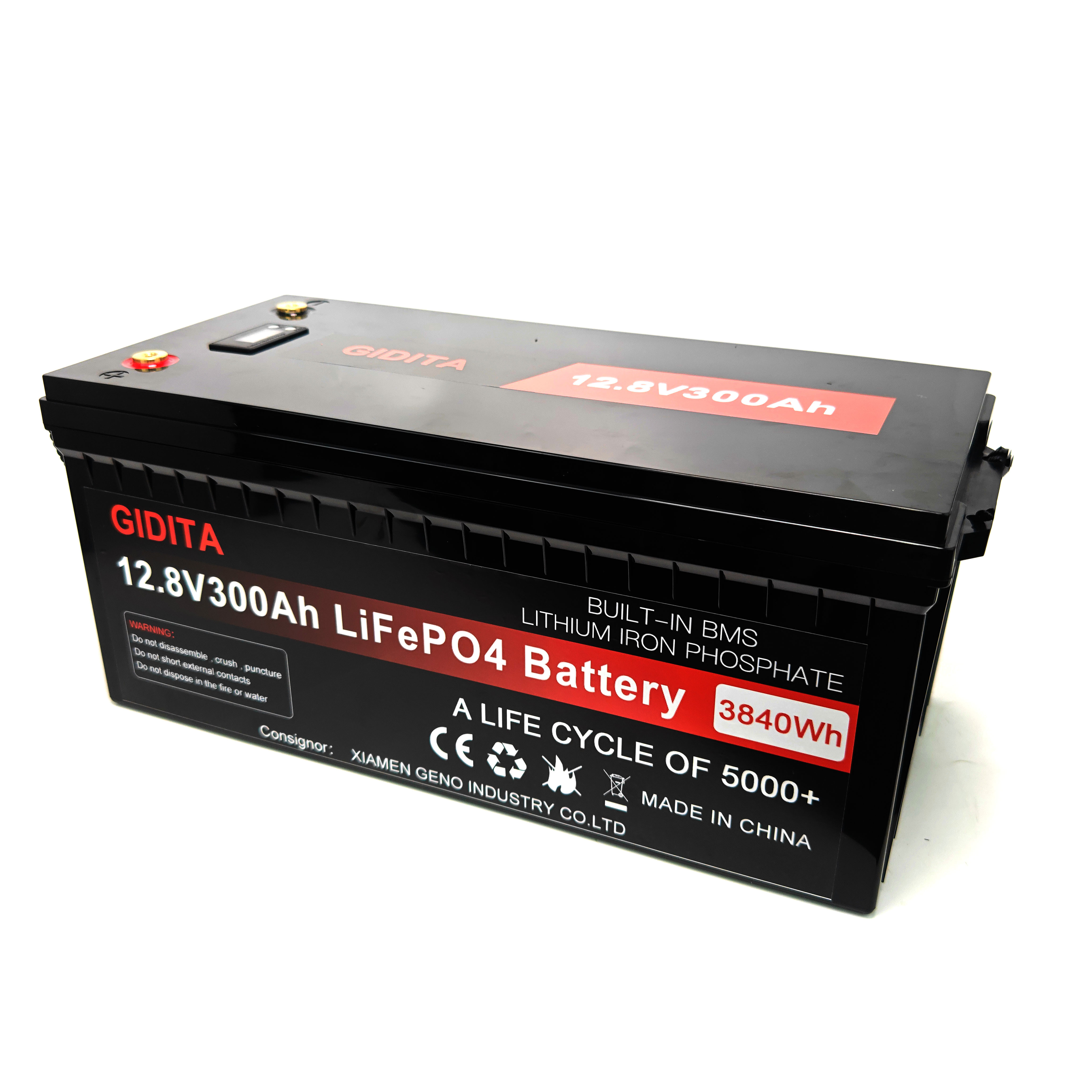 Buy cheap 12.8V 300Ah LiFePO4 Solar Power System Battery 522*269*220mm product