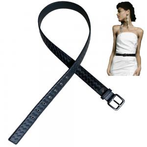 Buy cheap 7 pin buckle Knitted Leather Belt , Ladies Skinny Belt 1.25In Width product