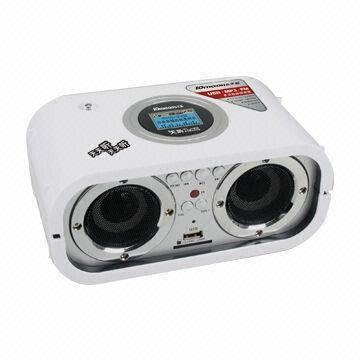 Buy cheap LCD Display SD/MMC and USB Card Reader Portable Speaker with FM Radio + Remote Control product