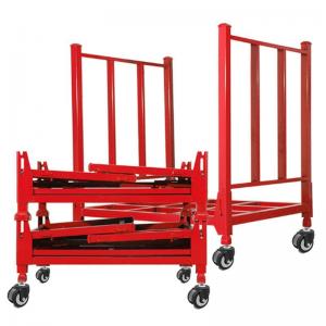 Buy cheap 2.25T Tire Stack Rack Galvanized Metal Stacking Pallets Red product
