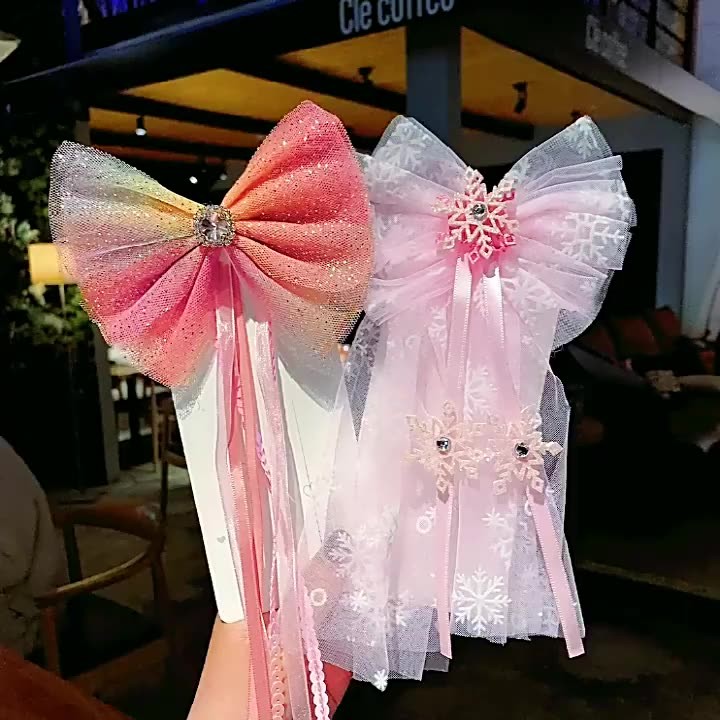 Buy cheap Princess Hairpin Children'S Cute Bow Hair Accessories Korean Net Yarn Little Girl Hairpin Clip Headdress product