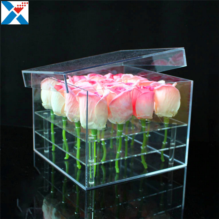 Buy cheap Durable Square Acrylic Flower Box Makeup Organizer Rose Storage Cosmetic Case from wholesalers