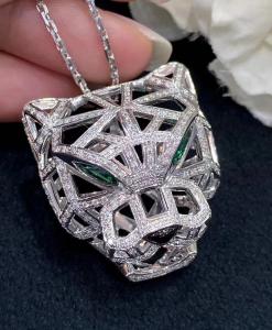 Buy cheap Custom Jewelry Cartier Tiger Pendant Diamond 18k Chain With Pendant product