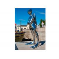 Mirror Polished Life Size Ss Sculpture Diver Sculpture For Outdoor Decoration