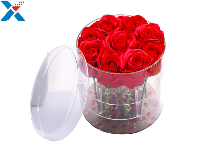 Buy cheap Customized Thickness Acrylic Flower Box Round 11 Rose Containers With Lid product