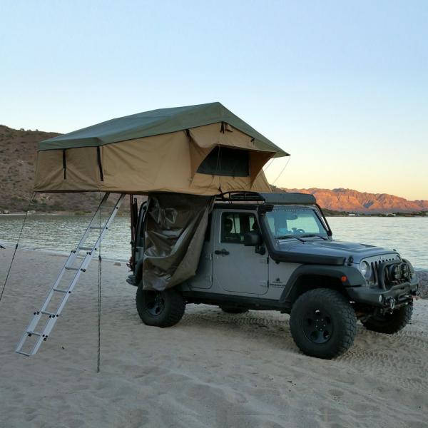 Quality PU Coated 4x4 Off Road Roof Top Tent With 2M Extendable Aluminum Ladder for sale