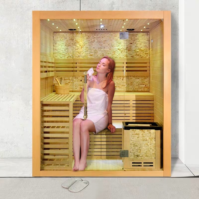Buy cheap Hemlock Wood Home Sauna Steam Room 4 - 5 Person With 6kw Stove Heater from wholesalers