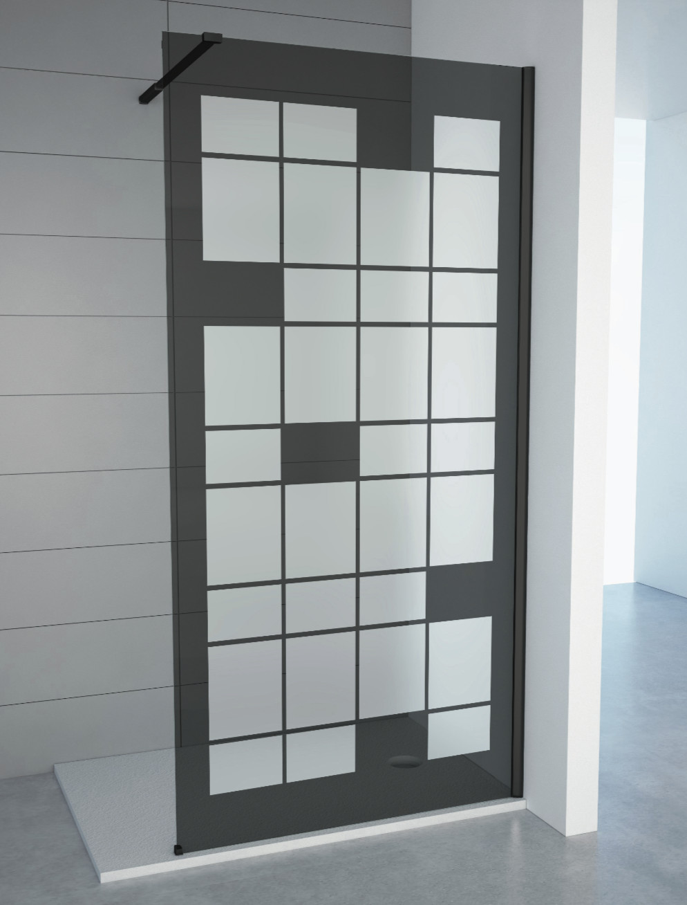 Buy cheap Tempered Smoke Glass With Matt Walk In Shower Cubicles from wholesalers