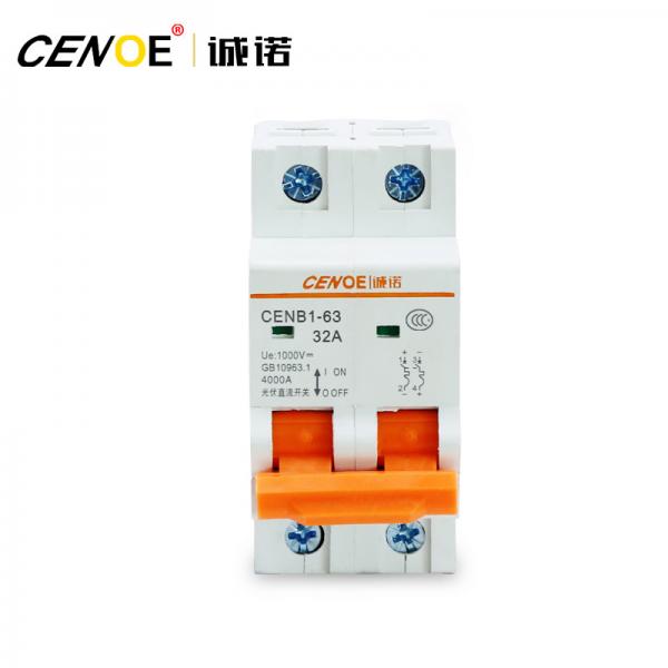 Quality Solar Photovatic 1/2/3/4P 1-125A 1000V PV DC Power Circuit Breaker MCB Yueqing Switch for sale