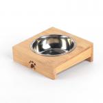Buy cheap Wooden Bowl Stand Pet Feeder with Stainless Steel Bowls from wholesalers