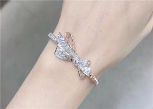 Buy cheap Shinning 18K Gold Diamond Champagne Paris Binding Bracelet With Bow - Knot Design product