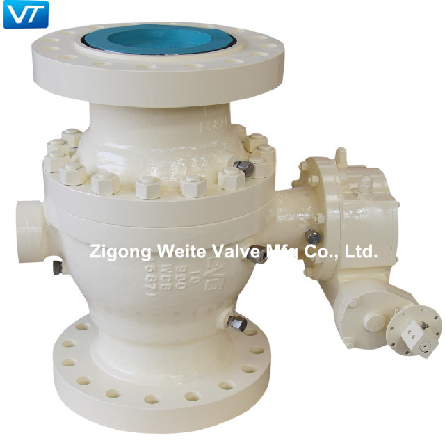 Buy cheap WCB Cast Iron Flanged Ball Valve Trunnion Mounted 10'' Class 900 from wholesalers