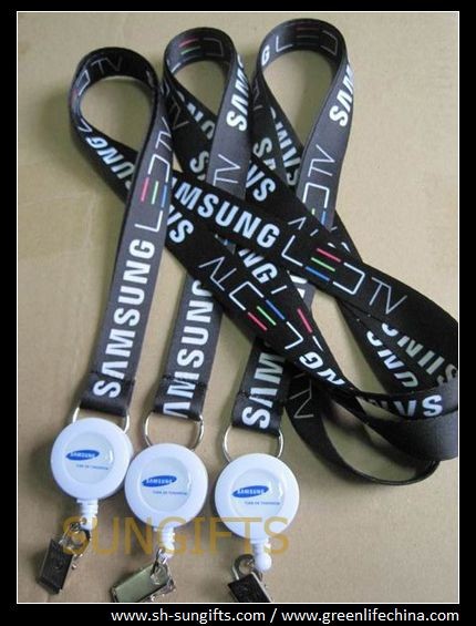 Buy cheap Plastic retractable reel with metal alligator clip and custom printing lanyard combo product