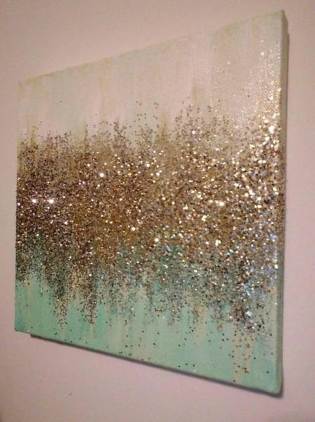 Quality Custom Home Glitter Abstract Canvas Wall Art CV0022 With Design Package for sale