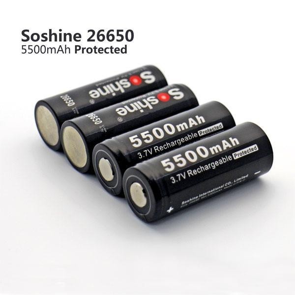 Buy cheap Soshine Li-ion 26650 Protected Battery: 5500mAh 3.7V product