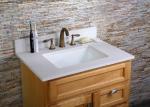 Buy cheap White Custom Bathroom Vanity Tops Narrow Square Single Sink Prefabricated from wholesalers