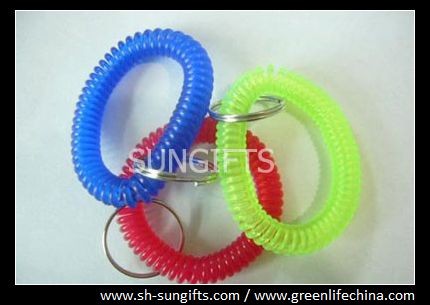 Buy cheap Translucent wrist key coil with key ring, wrist coil key ring, spiral wrist coils product