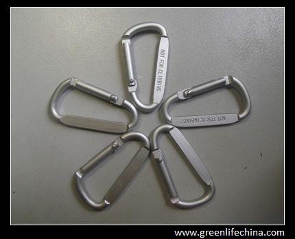 Buy cheap High quality China factory offer flat laser logo print silver forested silver carabiners product