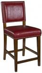 Buy cheap 24 Faux Leather Counter Stool , Padded Bar Chairs Red Walnut Finish Frame from wholesalers
