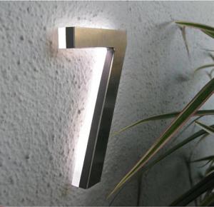 Buy cheap Silver Brush Metal House Door Numbers And Letters Halo Lighting product