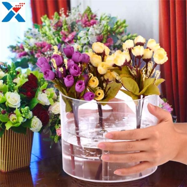 Buy cheap Waterproof Acrylic Flower Box Makeup Organizer Holder Round Shape ROHS Approval from wholesalers