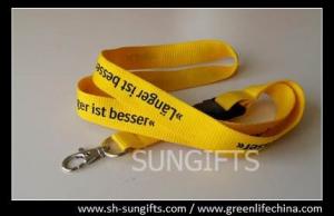 Buy cheap Yellow plain standard lanyard with custom logo and safety metal hook product