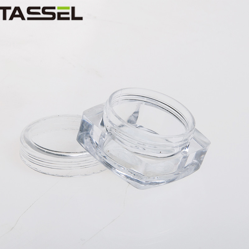 Non Spill Empty Cosmetic Jars 3g PS Material Transparent Plastic Lotion Jars