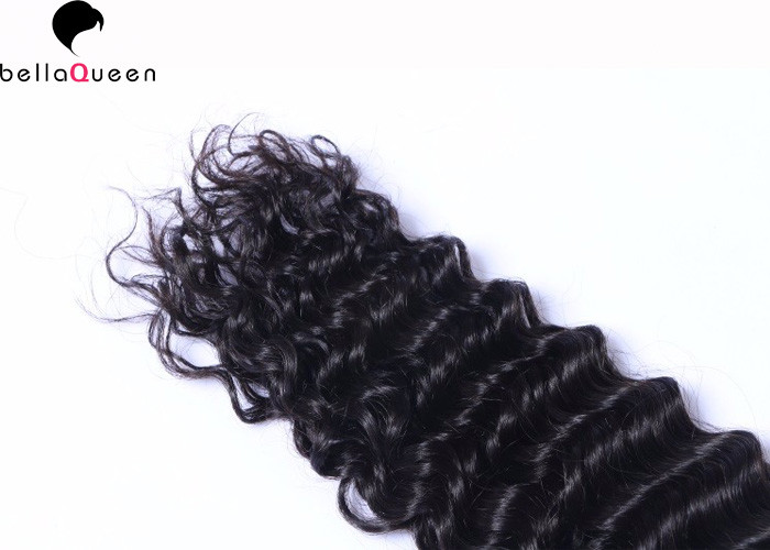 Grade 7A Unprocessed Peruvian Human Hair Deep Wave Hair Weft For Women