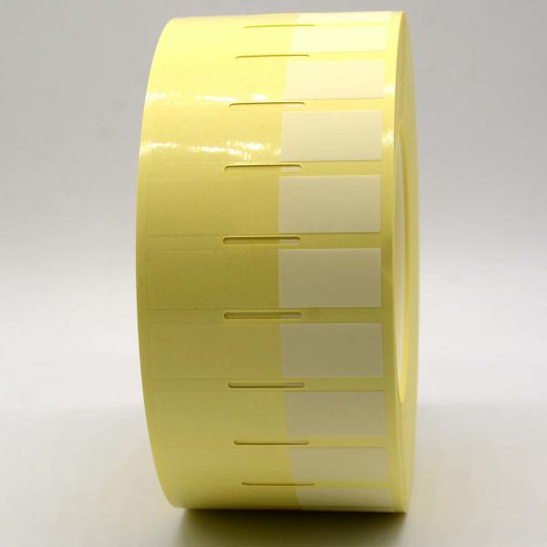 Quality 60x15-25mm Cable Adhesive Label 1mil Yellow Gloss Transparent Water Resistant Polyester Cable Label for sale