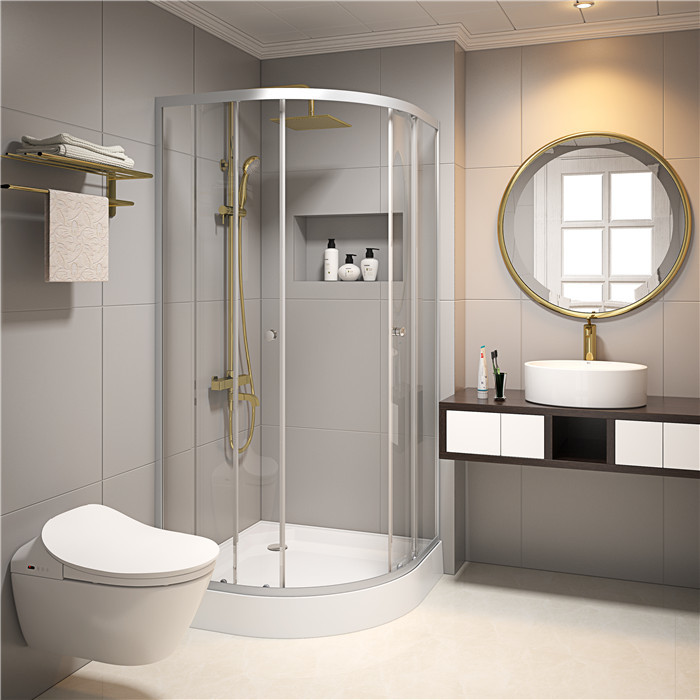 Buy cheap 5mm tempered glass 900x900x2000mm Bathroom Curved Corner Shower Enclosure , product