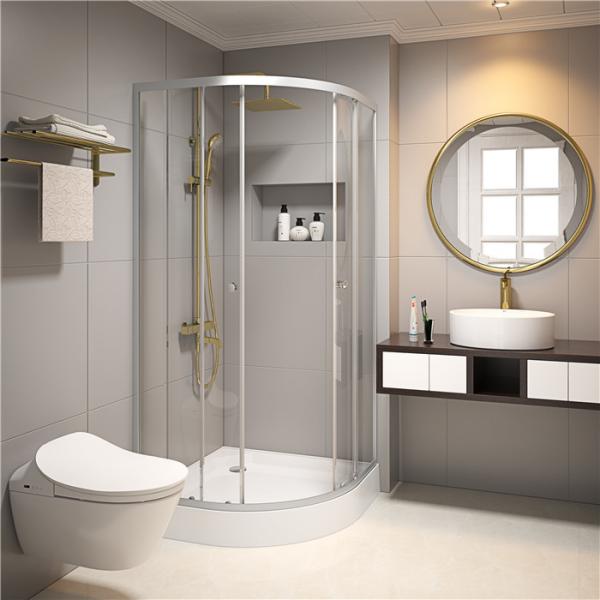 Quality 5mm tempered glass 900x900x2000mm Bathroom Curved Corner Shower Enclosure , Shower And Bath Enclosures for sale