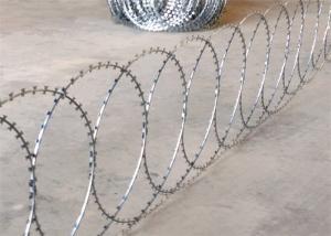 Buy cheap Fence Flat Wrap Razor Wire Connected By Clips , Razor Blade Barbed Wire product