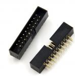 Buy cheap 2.54mm Shrouded Box Header IDC Socket Connector 2X10PIN  Black With Golden Or Sliver Pins from wholesalers