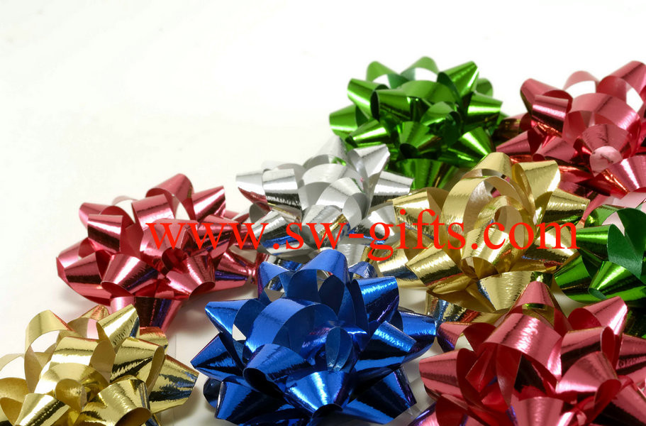 Buy cheap Gift Wrapping Star Ribbon Bow for Christmas/Holiday Gold Metallic Star Ribbon Bows from wholesalers